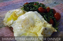 Fast Day Meal Plan | BRINNER | Fried Eggs With Spinach & Tomatoes & Southern Biscuit