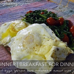 Fast Day Meal Plan | BRINNER | Fried Eggs With Spinach & Tomatoes & Southern Biscuit